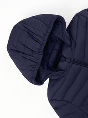 Women's Autumn/Winter Fashion Simple Versatile Lightweight Commuter Hooded Padded Coat with Pockets