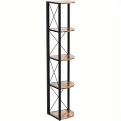 5-Tier Corner Shelf, Storage Shelf Unit Multifunction, Bookcase, Plant Stand, for Living Room, Bathroom, Kitchen, Bedroom, Office, Easy to Assemble, Industrial