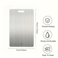 Premium Stainless Steel Chopping Board, Easy to Maintain, Dual-Sided Food-Safe Stainless Steel - Safe for Dishwashers, Versatile for Kitchen And Outdoor Cooking - Elegant, an Ideal Gift for Women During The Holidays