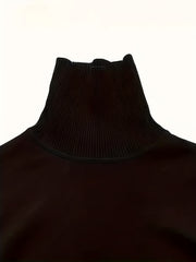 [2-Pack] Autumn/Winter -Lined Thermal High-Neck Sweater, Black and White Solid Color Base Layer Knit Top, Thickened Pullover, Suitable for Outings and Travel