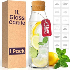 1L Water Fridge Jug Carafe - Glass 1000Ml Carafe