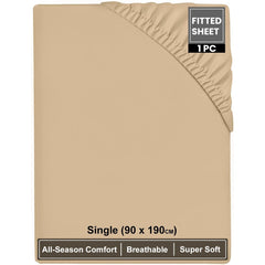 Super Dreamer Fitted Bed Sheets 100% Polyester, Available in Single, Double & King Sizes, Multiple Colours, Machine Washable, Soft & Durable, Perfect for a Cozy Night'S Sleep