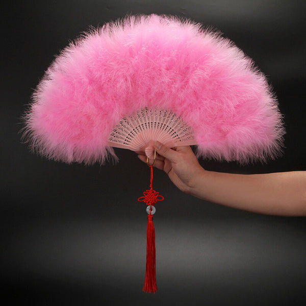 1pc New Feather Folding Fans Hand Fan Dance Costume Wedding Party Fans for Women