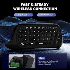Moko RGB Backlight Keyboard for Xbox One Controller, Xbox Series X/S, Wireless Chatpad Keypad with 2.4G Receiver&3.5Mm Audio Jack, Xbox Accessories Mini Game Keyboard for Xbox One/One S/Elite/2, Black
