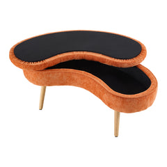 Modern Creative Curved Design Upholstered Storage Bench, Shoe Changing Bench At The Entrance, Living Room Sofa Bench, Bedside Bench in The Bedroom, Large-capacity Storage Long Bench with Natural Wood Legs, Suitable for Entrance, Living Room, and Bedroom,