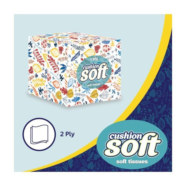 Cushion Soft 2-Ply Facial Tissues 24 Pack 100 Sheets per Box Regular Cube
