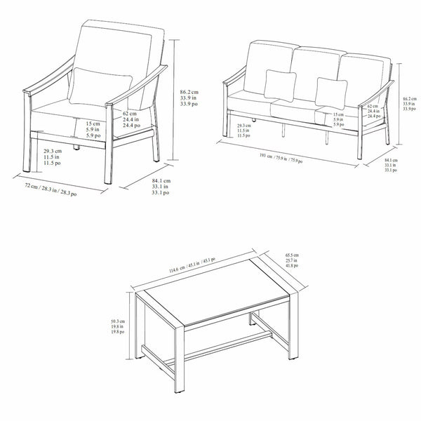 Agio Stinsley 4 Piece Deep Seating Set + Cover