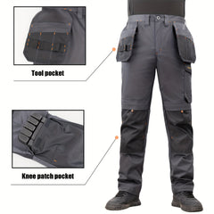 Men's Elastic Cargo Pants with Multiple Pockets, All-Season Style, 1 Piece, Middle Eastern Style