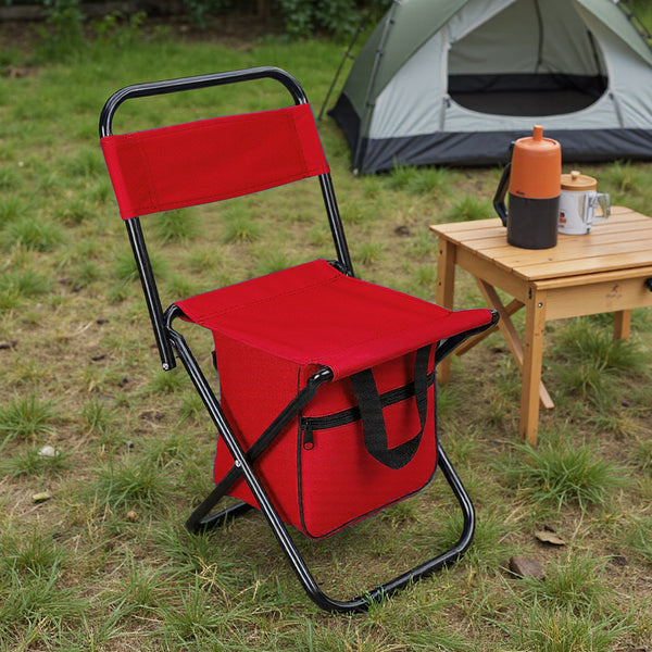1PC Folding Chair with Storage, Foldable Fishing Seat Lightweight Chair, Portable Chair Home, Small/Large More Colors