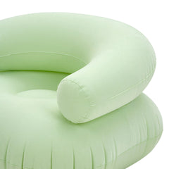 73*73*52cm U-shaped Outdoor Leisure Inflatable Sofas, Portable Inflatable Mattresses for Home Use, with Backrest, Foot Pump Included, Durable and Wear-resistant, Suitable for Home, Camping, Beach and Travel Use Green/Purple