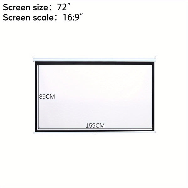 1pc Projector Accessory|Projection Screen-White,Portable 72-inch - High-definition Projection Screen for Display Boards in Schools/ Offices, Easy Installation (133x75cm)