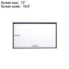 1pc Projector Accessory|Projection Screen-White,Portable 72-inch - High-definition Projection Screen for Display Boards in Schools/ Offices, Easy Installation (133x75cm)