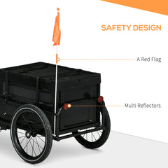 Bicycle Cargo Trailer with 65L Foldable Storage Box and Safe Reflectors