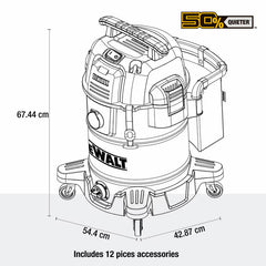 DEWALT® Wet & Dry Corded Vacuum Cleaner, 45 Litre with 2.1M Hose