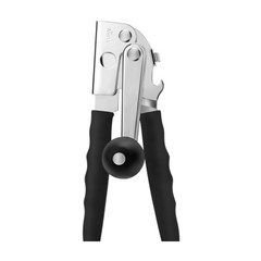 Multi-functional manual can opener stainless steel can and bottle opener in one non-slip labor-saving handle safe and without sharp edges suitable for kitchen tools for cans and bottle caps.