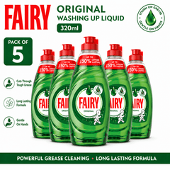 Fairy Original Washing Up Liquid 320ml – Powerful Grease Removal, Long Lasting Dish Soap £1.29 Priced mark