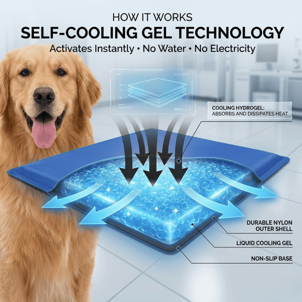 Pet Cooling Mat for Dogs & Cats – Self-Cooling Gel Pad, Comfortable & Portable Cooling Bed, Durable Waterproof Pet Mat for Summer (45 x 60 cm)