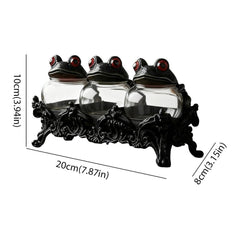 3pcs Witch Frog-Shaped Spice Jars, with Frog Lids, Are Kitchen Storage Containers in A Retro Style. They Can Be Used to Store Spices, Herbs And Salt. They Are Unique Home Decorations And Storage Jars. for Halloween