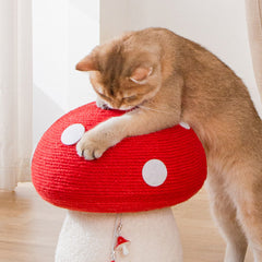 Creative Scratching Post Mushroom Cat Scratching Post Cute Mushroom Scratch Pad Cat Scratcher for Indoor Cats 28*28*34cm
