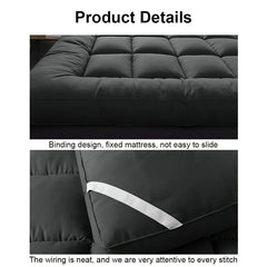 1200 GSM Microfiber Mattress Topper, 10.16 cm Thick, Plush And Fluffy, Suitable for Single, Double, And King Sizes, Featuring Box Stitching, Extra Thick for Halloween And Christmas Presents.