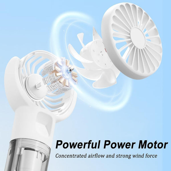 SJMR Portable Rechargeable Handheld Fan – 5-Speed Foldable Mini Fan. USB Powered for Home, Office, Travel, and Outdoor Use