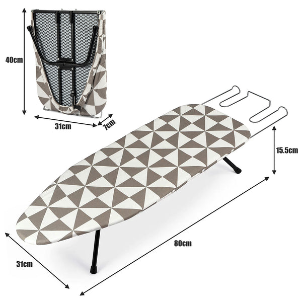 Ironing Board Foldable Mini Ironing Board Tabletop Ironing Board Foldable Portable Design with Built-in Iron Rest, Non-Slip Legs, Lightweight for Small Spaces, Dorms, Apartments