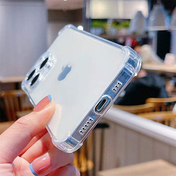 Clear Shockproof Case for iPhone 17 16 15 14 13 12 Pro Max – 1.5mm Protective Cover Anti-Fall Shell Shock proof