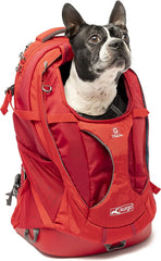 Kurgo G-Train Pack, Carrier Backpack for Small Dogs and Cats, Ideal for Hiking or Travel, Waterproof Bottom, Chili Red