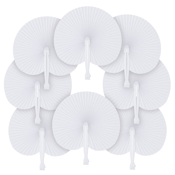 30pcs White Heart Shaped Folding Accordion Paper Fans for Wedding Celebrations, Party Decorations and DIY Painting