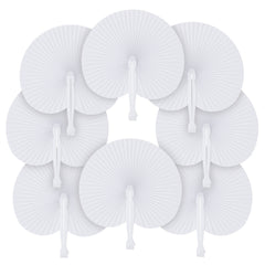 30pcs White Heart Shaped Folding Accordion Paper Fans for Wedding Celebrations, Party Decorations and DIY Painting