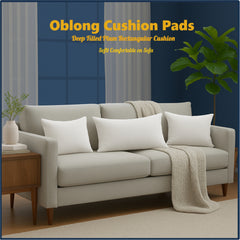 Oblong Cushion Pads Rectangular Shape Deep Fill Inner Insert Hollowfiber Cushions