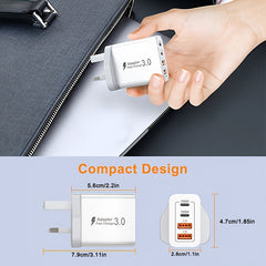 Innosinpo USB-C Power Adapter with Dual USB-C Ports, 40W High-Speed Charging, Compact Design for iPhone & Tablets, Compatible with Various Charging Cables, Plug & Play, Device Charging Solution, Modern Charging Hub, Durable Charging Port