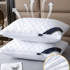 2pcs 3D Sleep Pillow, Hotel Style Same Design Non-Collapsing, Hypoallergenic, Soft, High Bounce, Zipper Closure, Machine Washable, for Adult, All Seasons Use, Multipurpose, Body Pillow Case, Comfortable Pillow for Sleeping