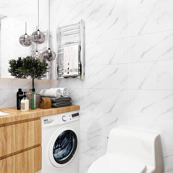 Pack of 20 PVC Self-adhesive Wall Backing Ceramic Tile Wall Stickers, Faux Marble Ceramic Tile Stickers, Waterproof Faux Marble Pattern Tiles Stickers for Bathrooms and Kitchens, Easy To Peel and Stick