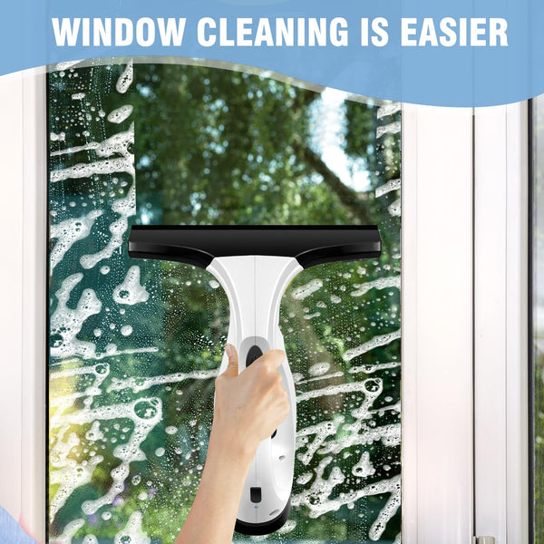 Cordless Window Vacuum Electric Window Squeegee 300ml Spray Bottle 3 in 1 for Spray Wipe Suck up Water, Cordless Vac Cleaner Tool for Windows, Tiles, Glass, Mirror and Countertops