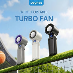 4-In-1 Portable Handheld Fan, Rechargeable Silent Cooling Fan, 199 Speeds with HD Display & Clip, USB-C Fast Charging for Summer, Office, Travel & Commuting, Black, White, Gray Purple