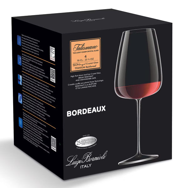 Luigi Bormioli Talismano Crystal Bordeaux Glasses, 700Ml, 8 Pack
