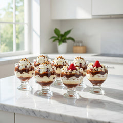 6pc Tulip Glass Dessert Cups – Ice Cream Bowls | Elegant, Clear, 5.6oz Each