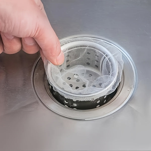 200pcs Kitchen Sink Strainer Bags, Disposable Anti-Clog Elastic Mesh Fits Most Drain Filters