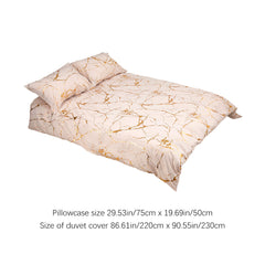 Solid Color Bronzing Stone Pattern Creative Fashion Design Bed Three-piece Set with 2 Pillowcases and 1 Duvet Cover, Soft and Comfortable, Suitable for Bedding in All Seasons, Camel, 135*200cm / 200*200cm / 220*230cm / 230*260cm