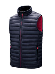 Men'S Lightweight Vest, Men'S Jacket, Autumn And Winter Vest, Stand-Up Collar Solid Color Casual Zipper Pocket Vest