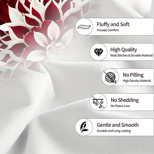 2pcs Red and White Floral Pillow Cover, Made of Soft Polyester Material, 18x18 Inches Double-sided Printing, Modern Art Style, Machine Washable Zipper Closure, Suitable for Living Room and Bedroom Decoration (excluding Inner Core)
