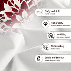 2pcs Red and White Floral Pillow Cover, Made of Soft Polyester Material, 18x18 Inches Double-sided Printing, Modern Art Style, Machine Washable Zipper Closure, Suitable for Living Room and Bedroom Decoration (excluding Inner Core)