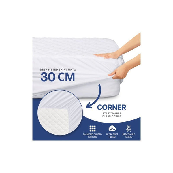 2025 NEW Arrival Quilted Mattress Protector, furniture for home Hypoallergenic Extra Deep Fitted Mattress Cover 30 cm-40cm - Fitted Bed Cover All Size