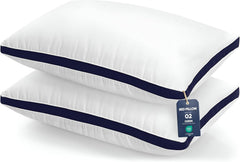 Utopia Bedding Pillows 2 Pack Queen Size, (Navy) Hotel Quality Pillows, Brushed Fabric, Bed Pillow for Back, Stomach or Side Sleepers - 18 X 26 Inch / 45 X 66 Cm