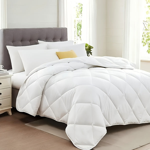 TOG 4.5 | 10.5 | 15 - Ultra Soft Diamond Grid Quilted Comforter - Breathable, Warm for All Seasons | Hotel-Style Design | Multiple Sizes Available (Single, Double, King, Super King) Vacuum Packaging
