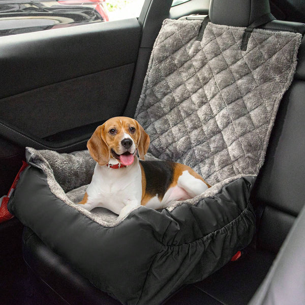 Comfortable Car Seat for Small Dogs And Cats, Featuring a Safety Leash, Storage Pocket, And Non-Slip Base, Perfect for Safe Travel (Black, 50X50X20Cm)