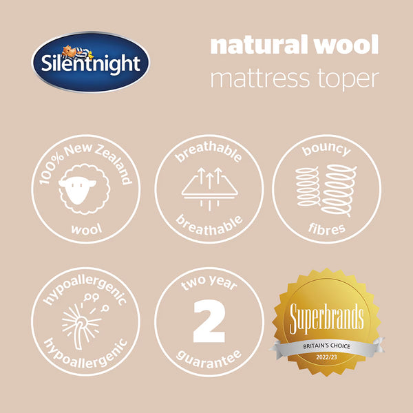 Silentnight Natural Wool Mattress Topper in Double