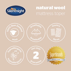 Silentnight Natural Wool Mattress Topper in Double