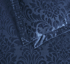 3 Piece Velvet Quilted Bedspread Set Jacquard Damask Bed Cover with Pillow Shams | Luxury Soft Polyester Bedspread for Double King Super King Beds | Modern Elegant Bedroom Bedding Set